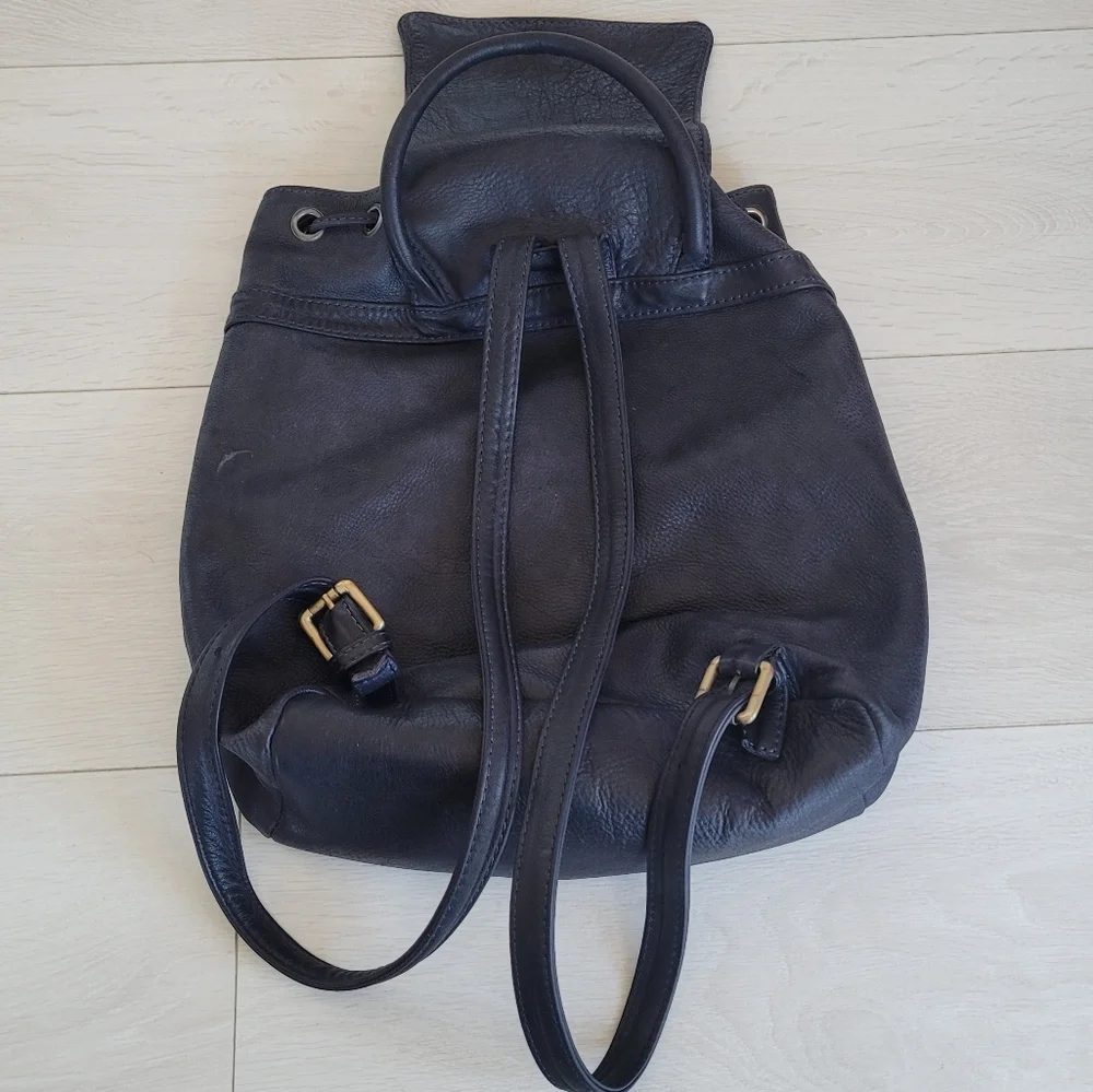 Authentic Soft Italian Leather Drawstring Backpack - Picture 10 of 15